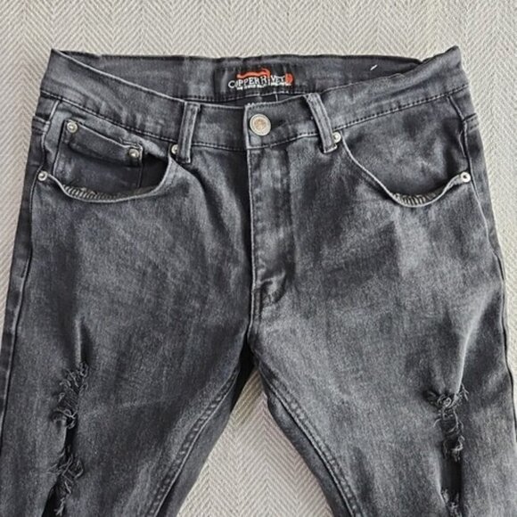 Copper Rivet Jeans Men's Size 32x30 Black Distressed Stretch RN# 140689 - Picture 10 of 16